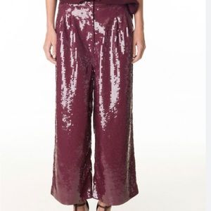 Tibi All Over Sequin Pants - Plum - Size 8